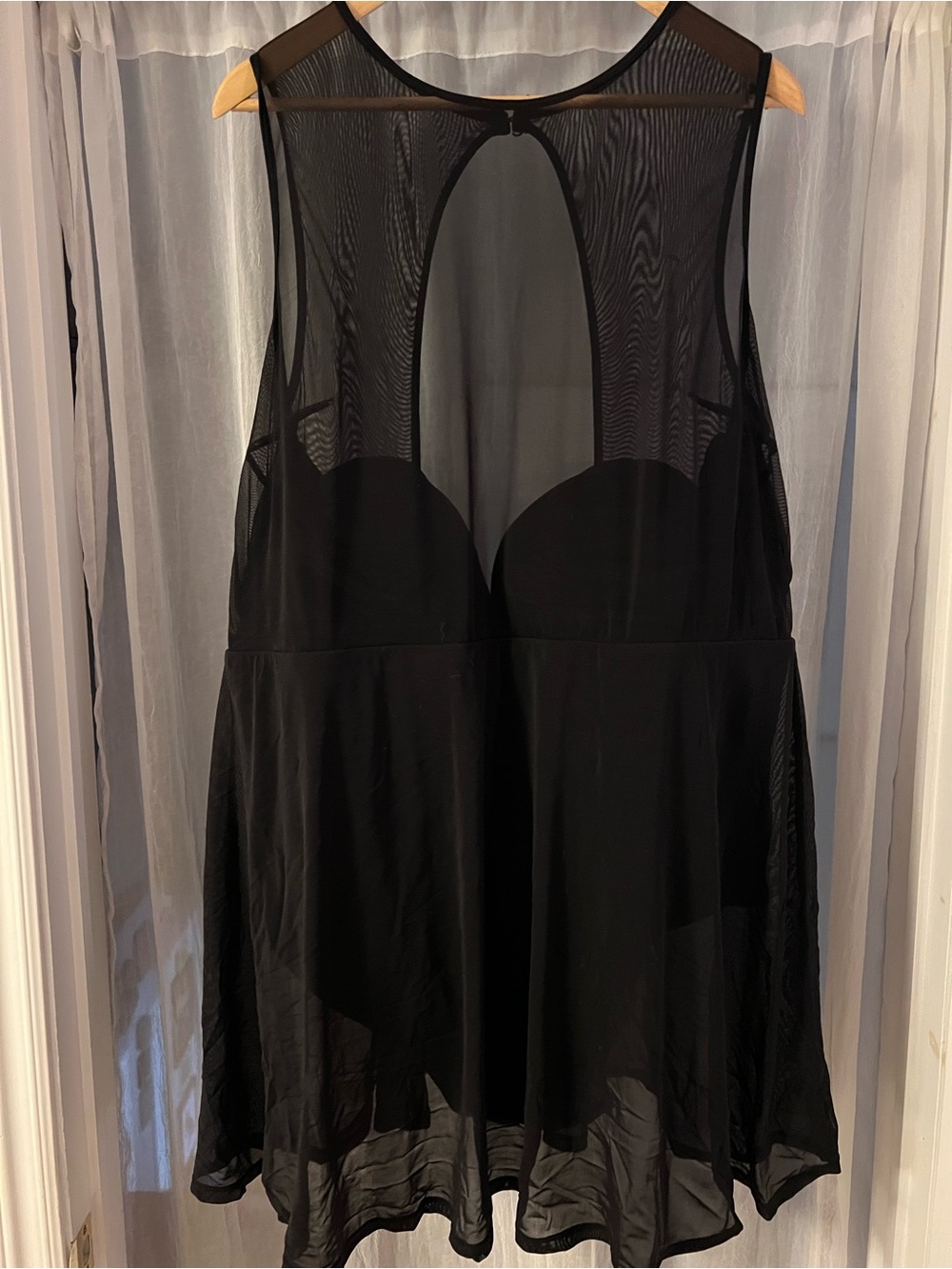 torrid Black Mesh One-Piece Swimdress